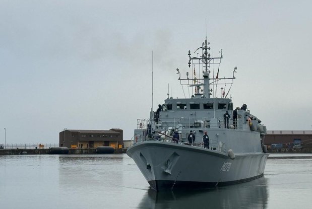 Unitatea de deminare M270, cunoscută sub numele de „Sublocotenent Ion Ghiculescu”, a pornit către portul militar Constanța.