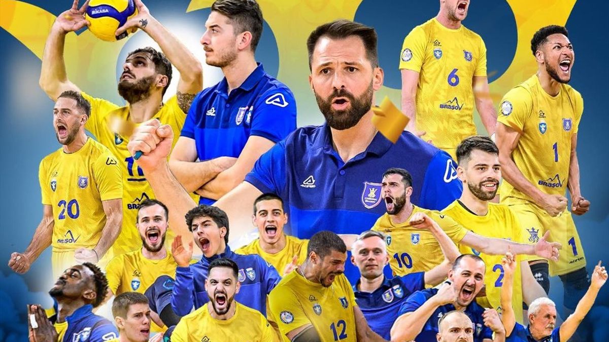 CSM Corona Braşov devenind campioană națională la volei masculin pentru prima dată