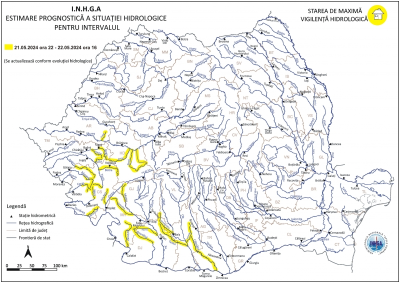 Avertizare de viituri pentru 10 județe – Codul galben, valabil până miercuri