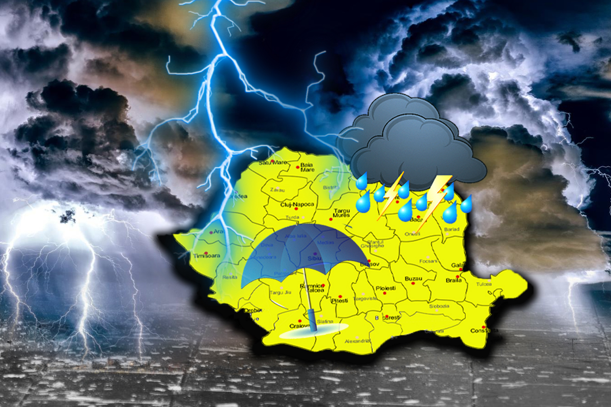 Cod galben de furtuni puternice – Avertizare Nowcasting emisă de meteorologi