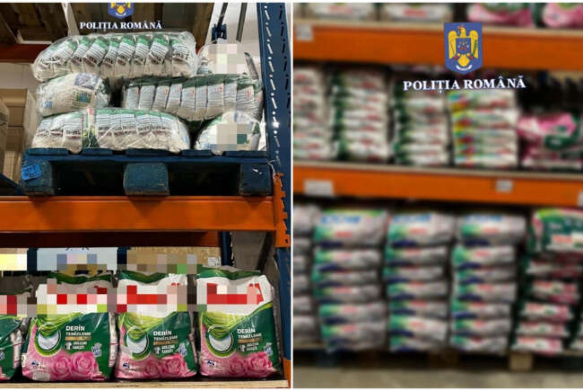 Bărbați prinși în timp ce încercau să vândă peste o tonă și jumătate de detergent contrafăcut