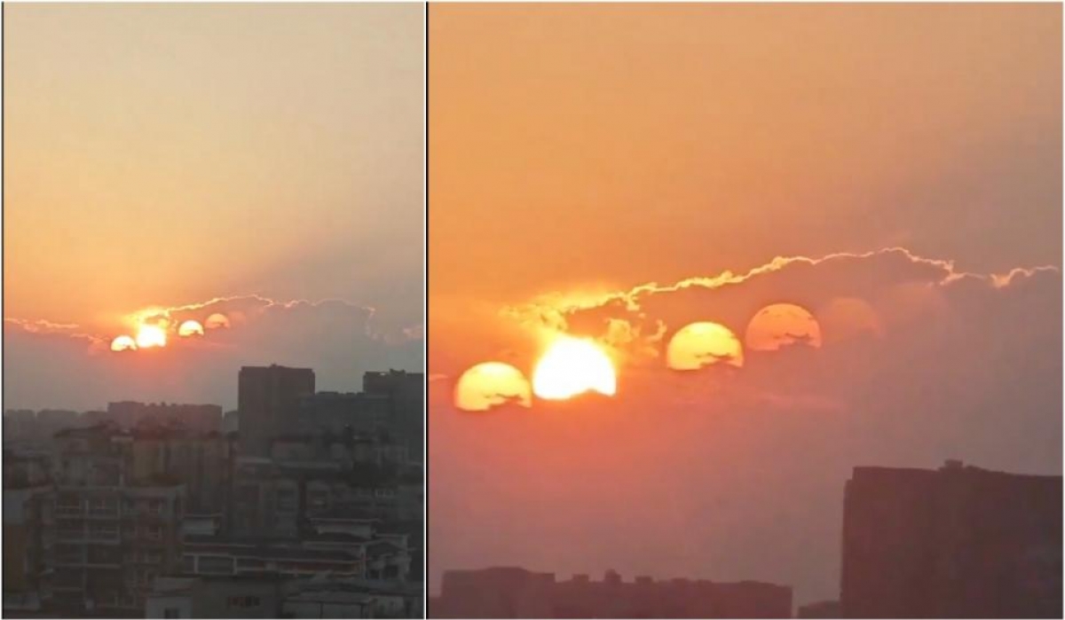 VIDEO Fenomen misterios observat în China. 7 sori au apărut pe cer