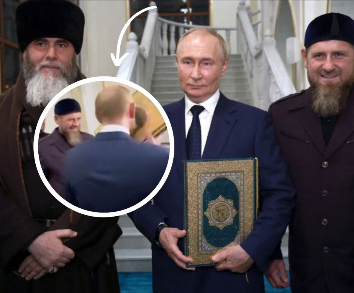 VIDEO viral pe Internet: ortodoxul Putin sărută Coranul de aur primit cadou de la Kadîrov
