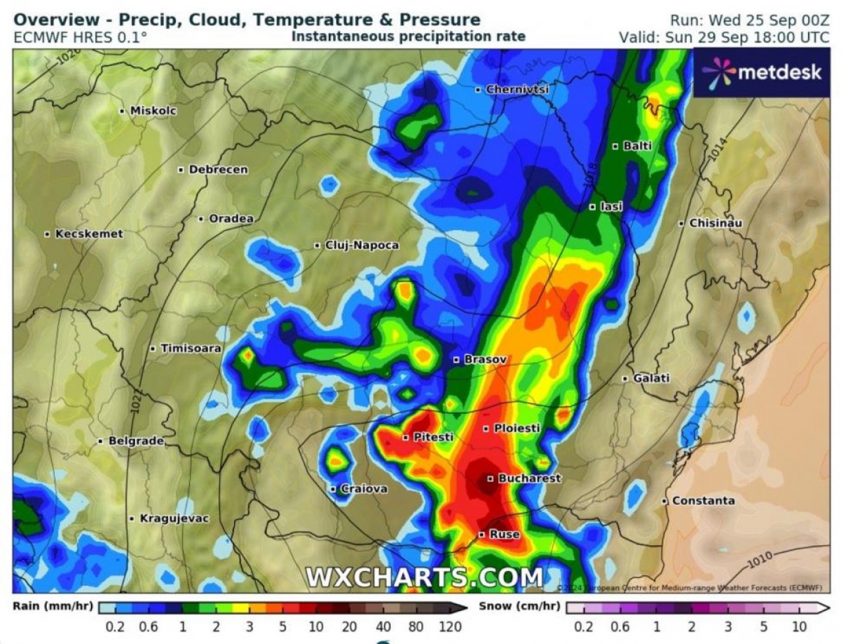 Bucureștiul, epicentrul furtunilor: Cod Roșu anunțat de ANM