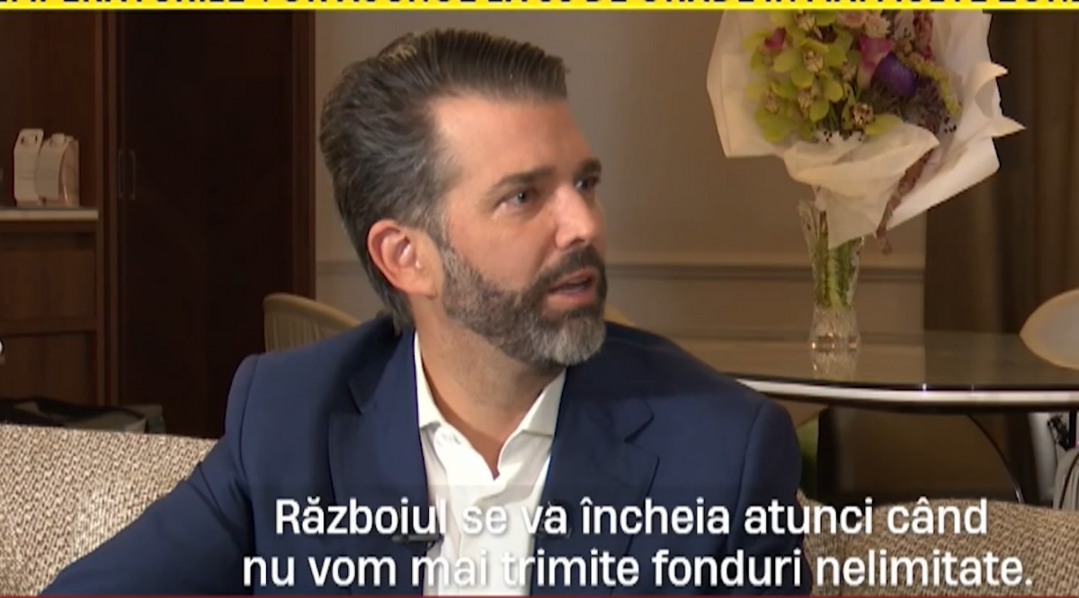 Donald Trump Jr, în vizită în România, prezice finalul conflictului din Ucraina: ‘E o nebunie!’