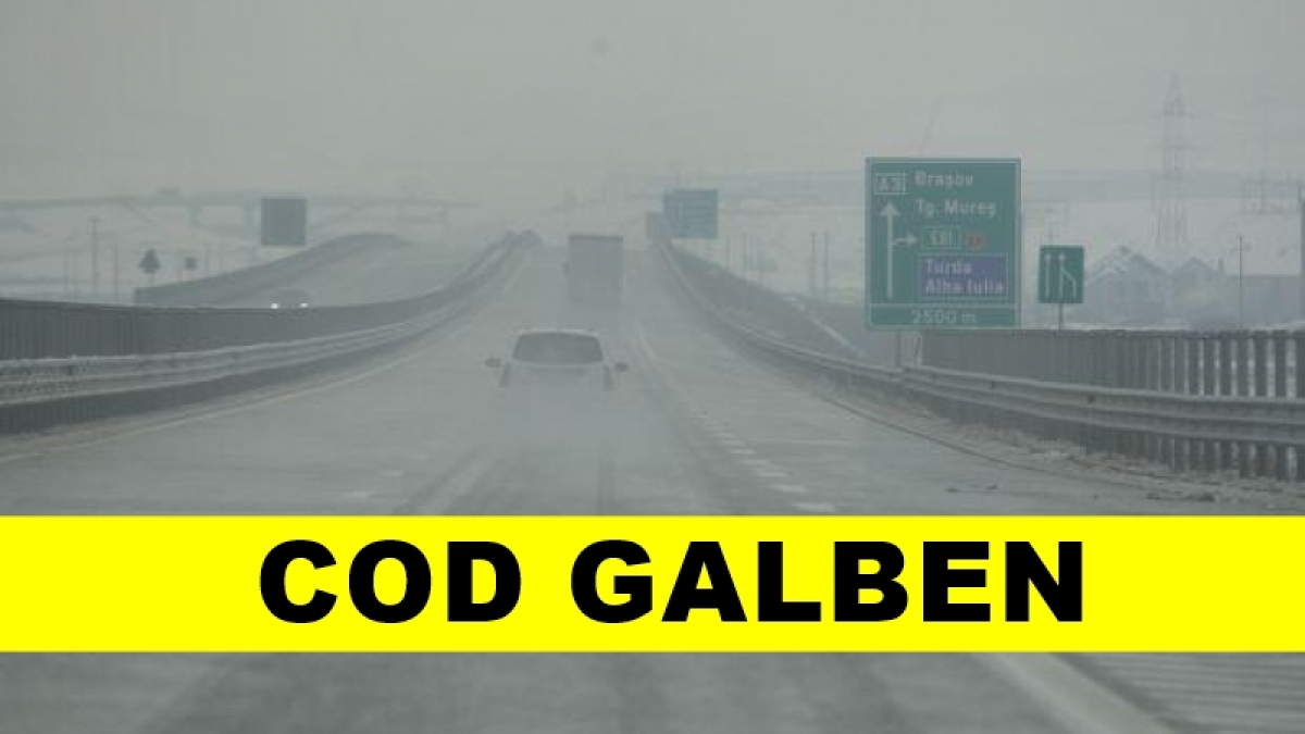 Cod galben de ceaţă şi polei în zone din două județe, luni dimineaţa