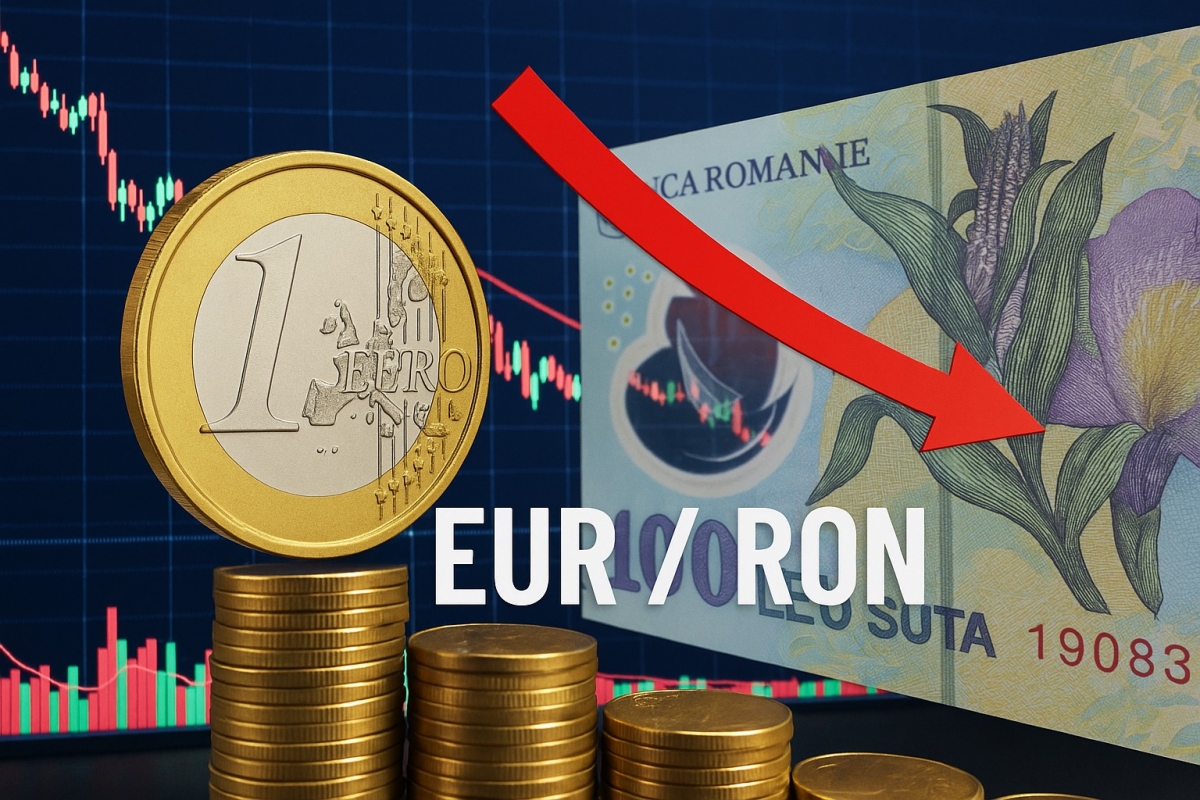 Leul pierde teren, pentru a doua zi consecutiv, în fața monedei europene. Cursul valutar anunțat de BNR pentru miercuri