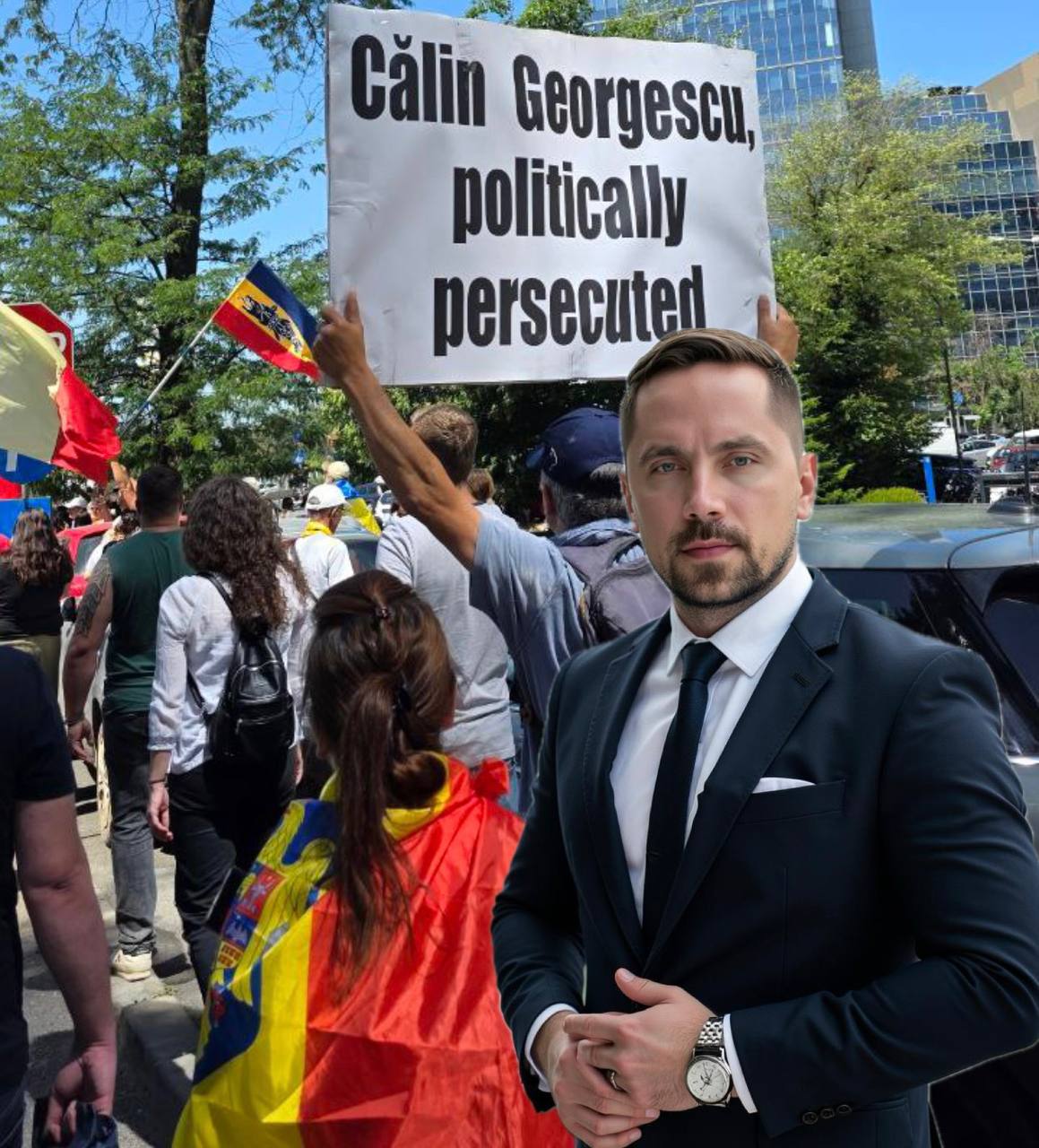 Manolache Ștefan, un susținător al lui Călin Georgescu, prezent la IPJ Ilfov
