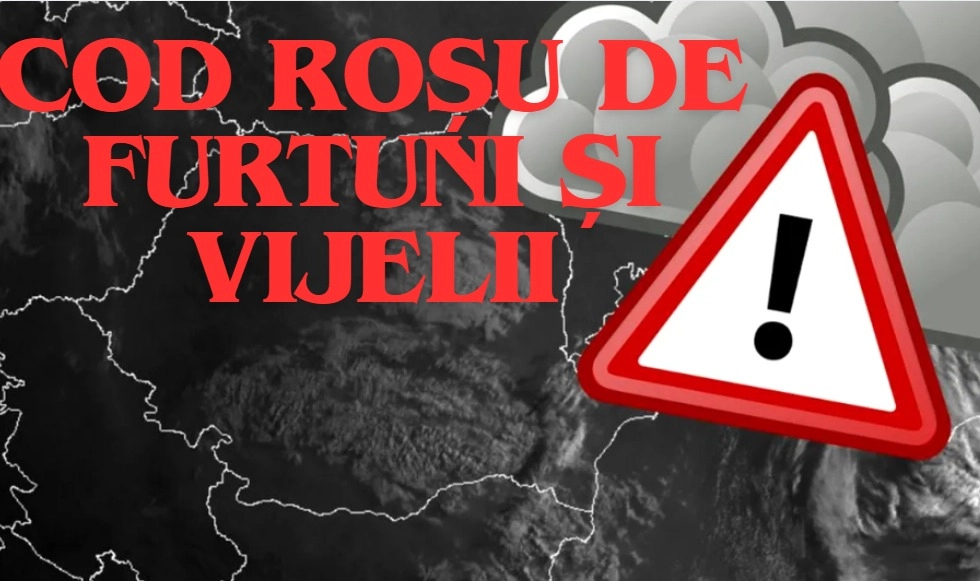ALERTĂ| Meteorologii au emis Cod Roșu de furtuni puternice și Cod Roșu de inundații