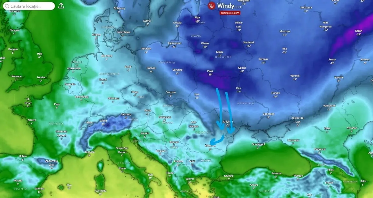 Un anticilon mobil lovește puternic România și toată Europa de Est: Temperaturi greu de suportat și revin ninsori abundente