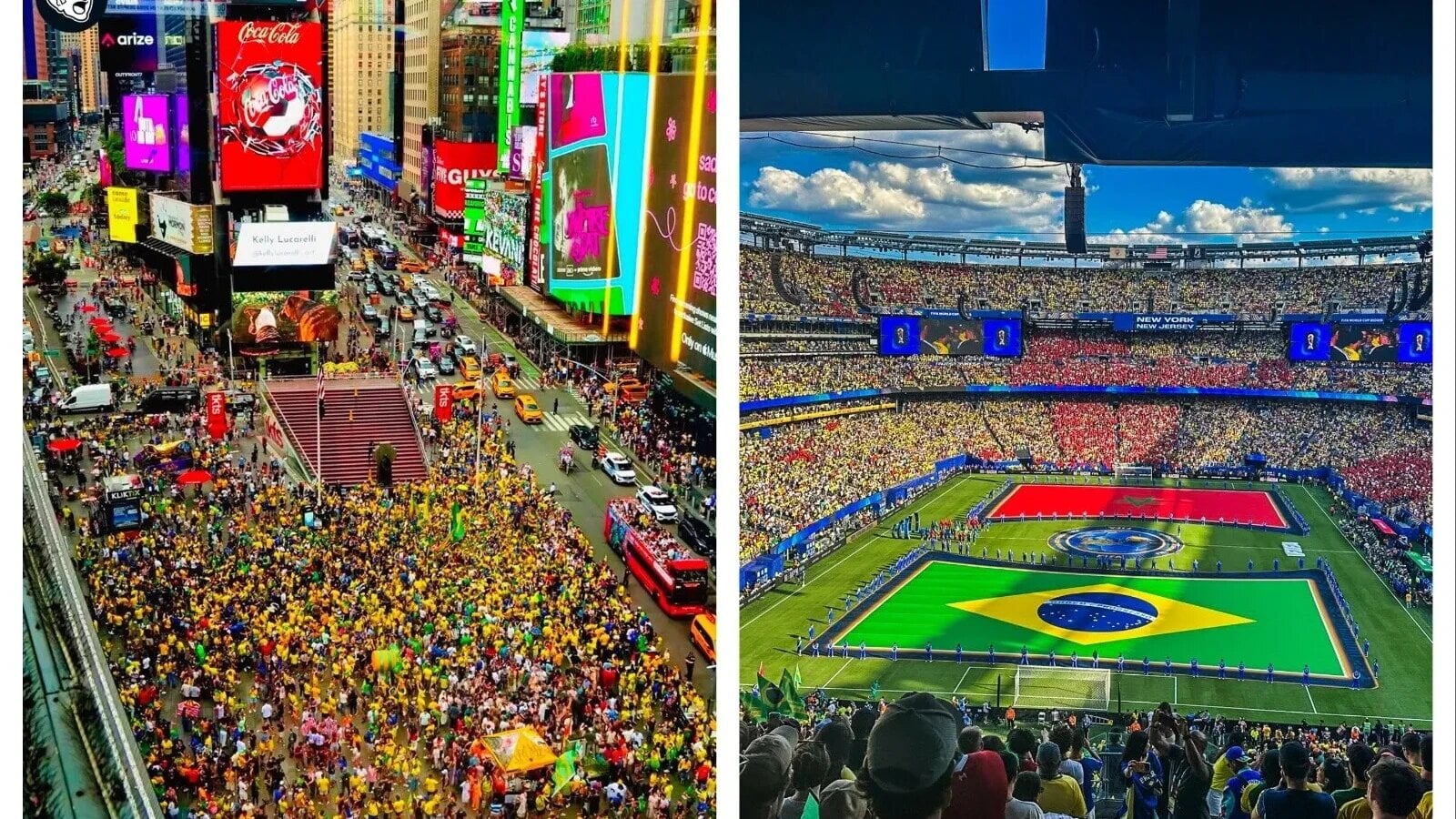 VIDEO / FOTO Imagini spectaculoase cu fanii brazilieni înainta meciului cu Maroc. Neymar vede meciul de pe margine.  Ronaldinho, Ronaldo și Roberto Carlos în tribune